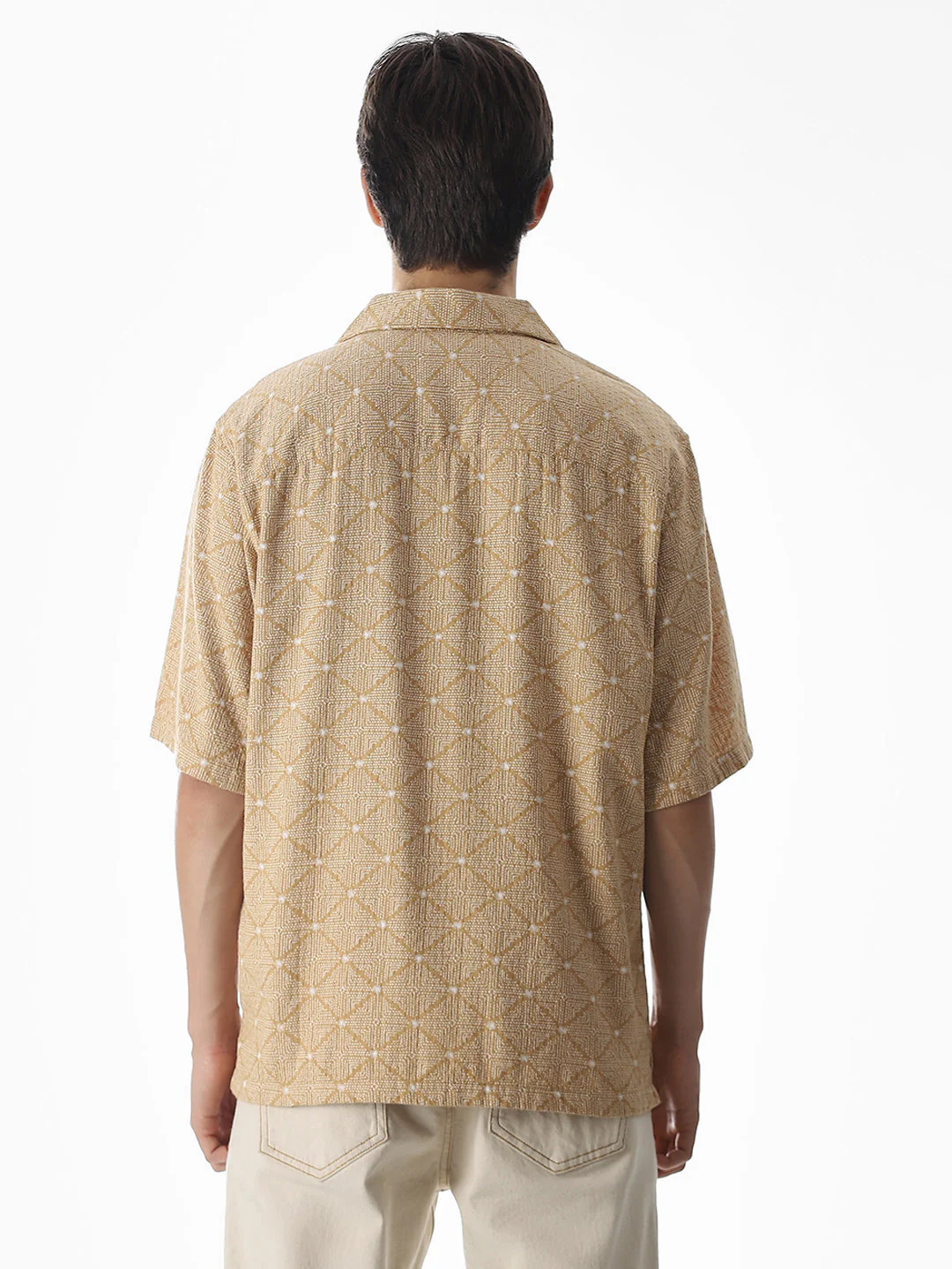 Brown Resort Collar Oversized Shirt - Image 9