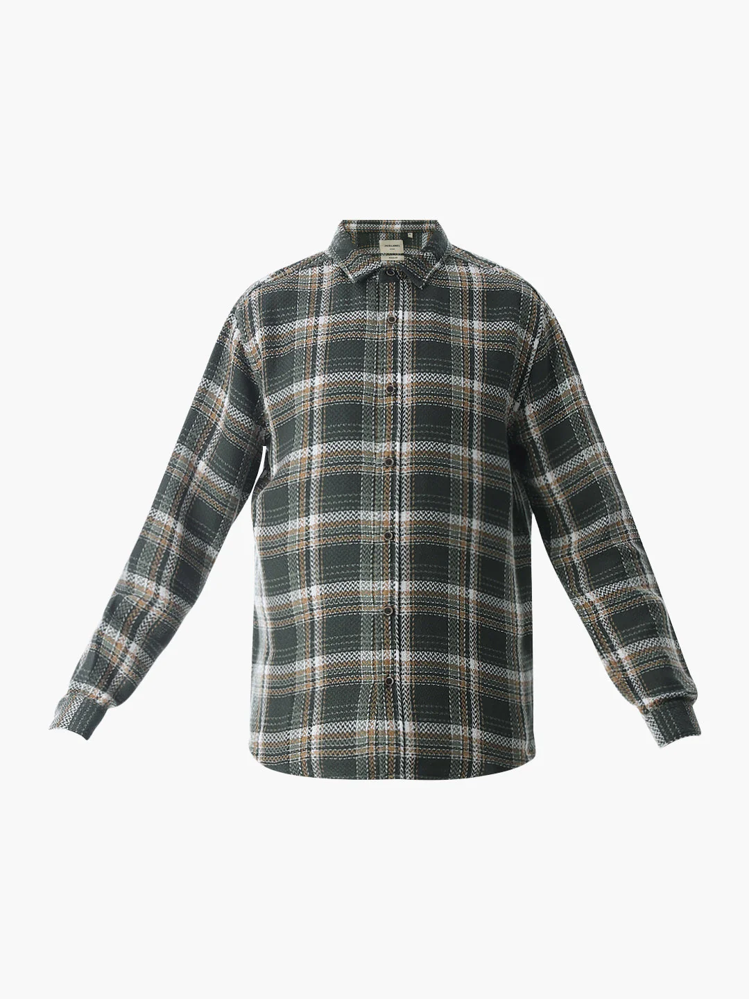 Dark Green Check Cotton Shirt - Image 7