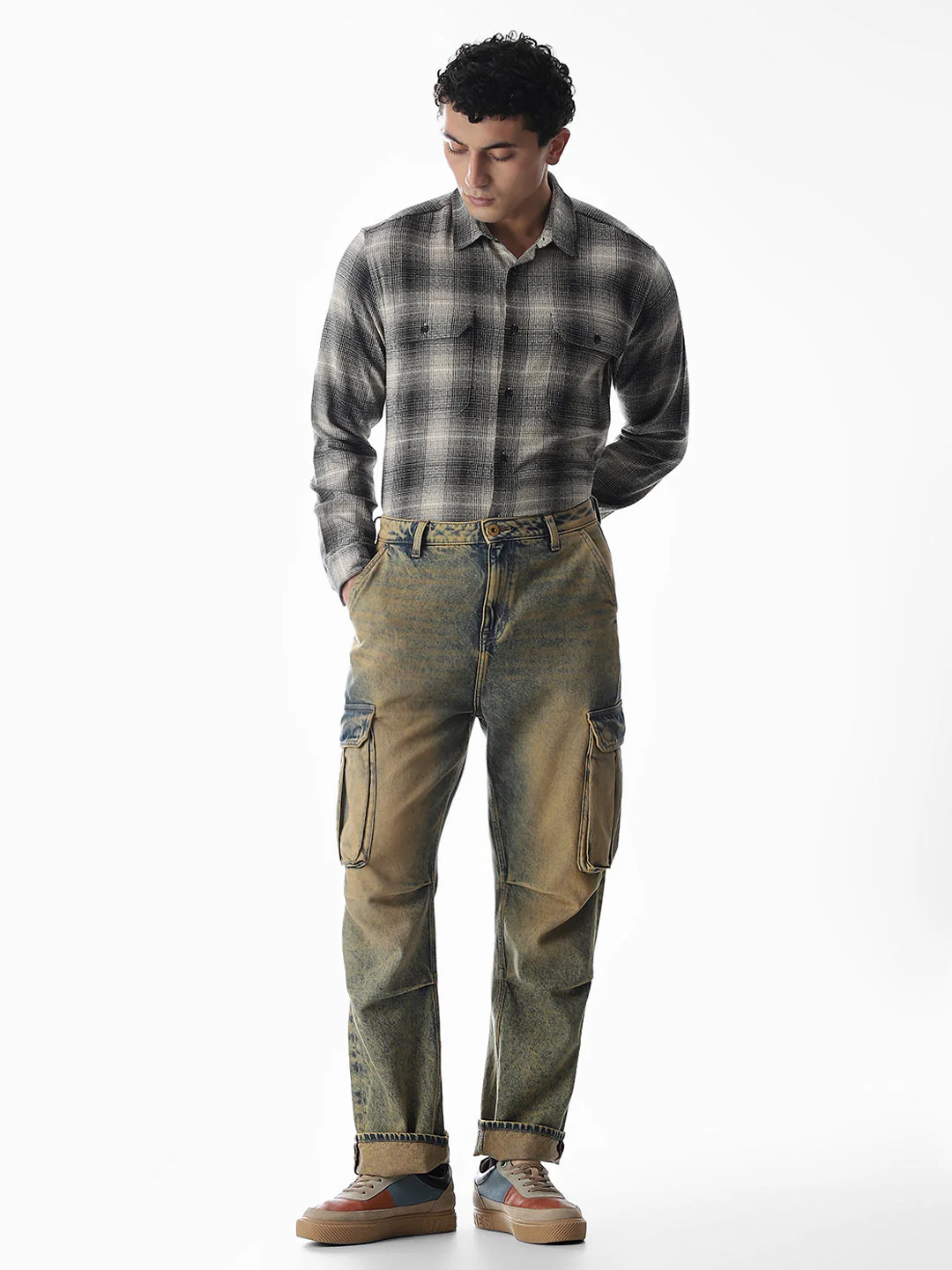 Black Check Cotton Shirt - Image 6