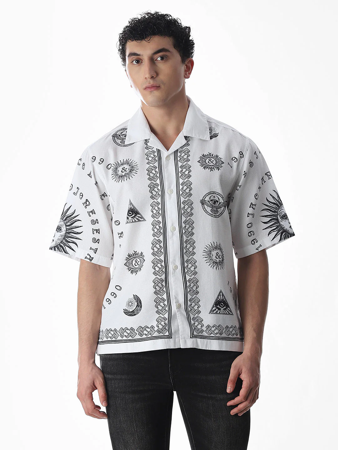 Printed Cotton Oversized Shirt - Image 2
