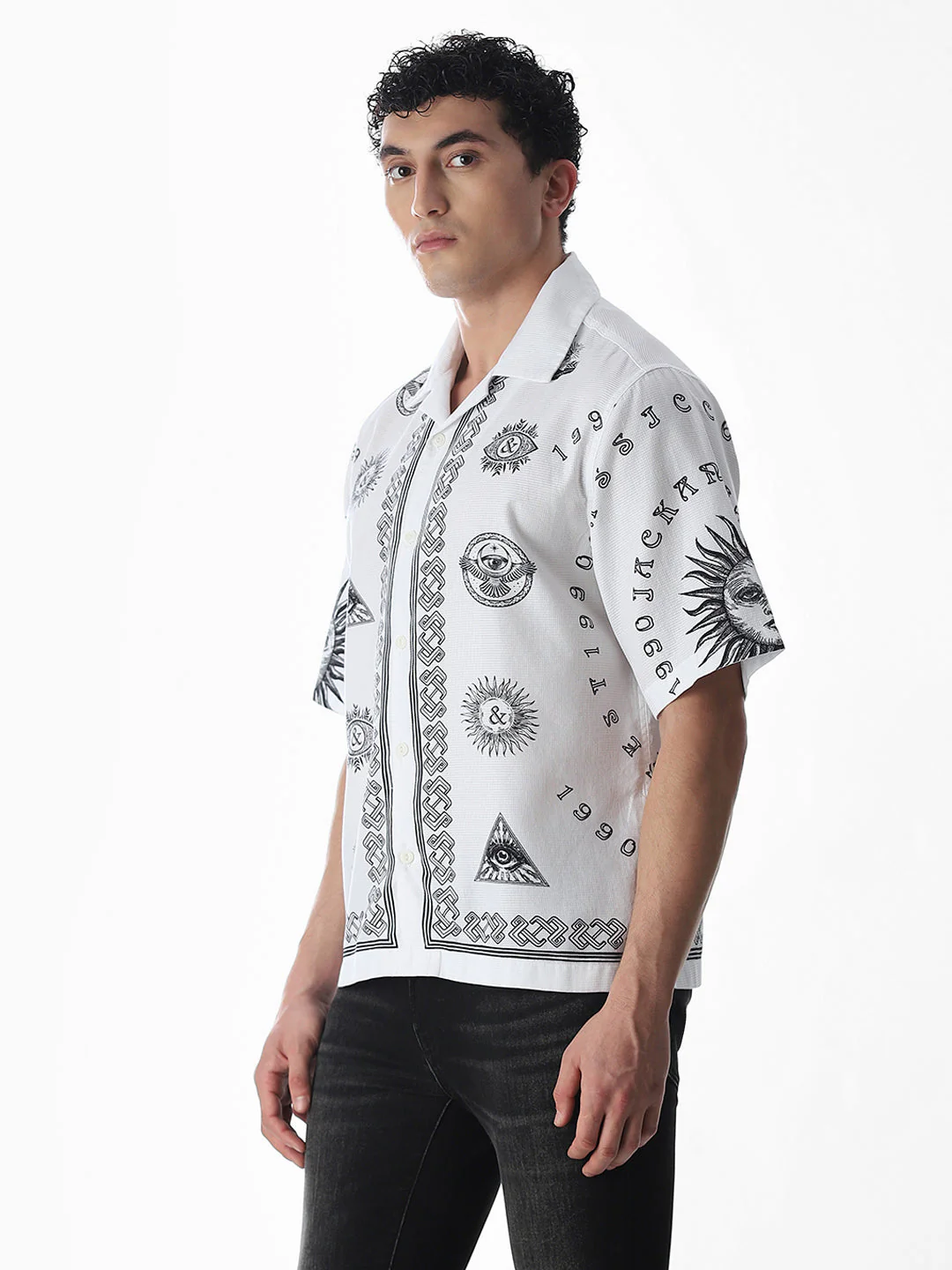 Printed Cotton Oversized Shirt - Image 3