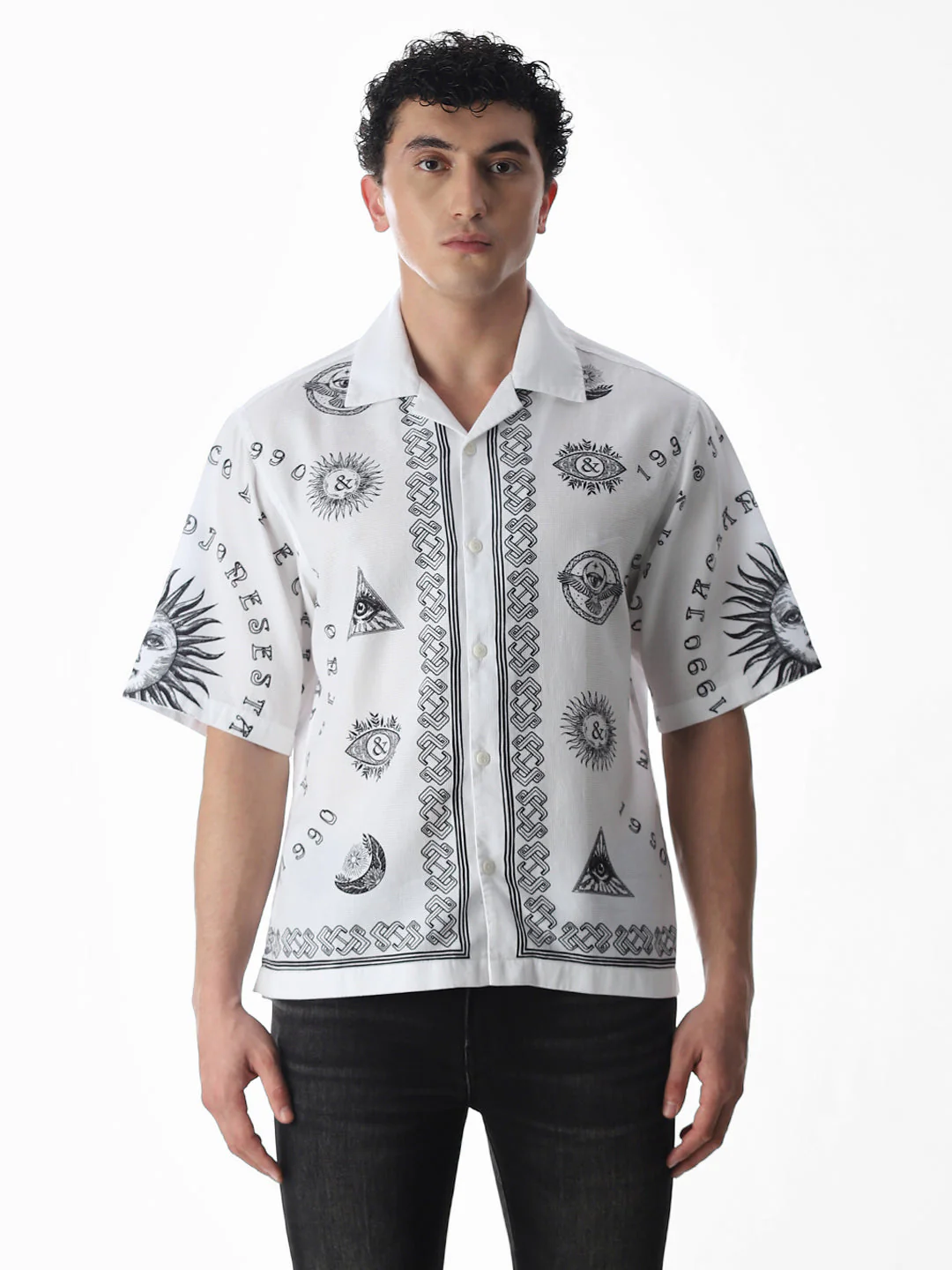 Printed Cotton Oversized Shirt - Image 8