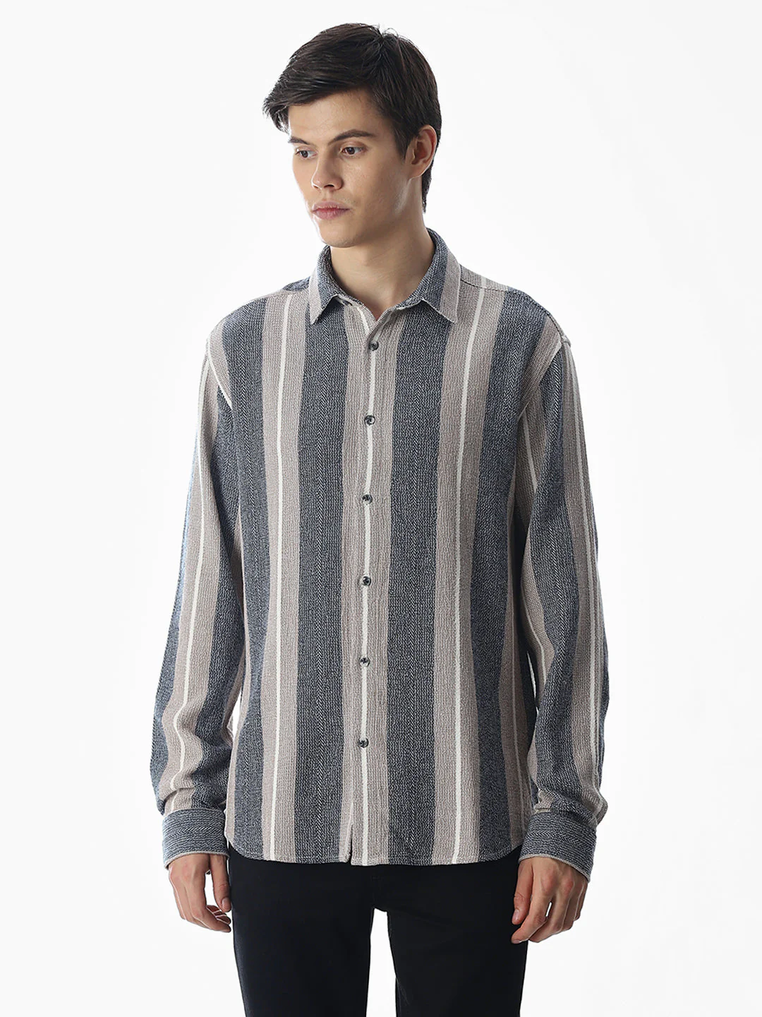 Cotton Striped Regular Fit Shirt - Image 2