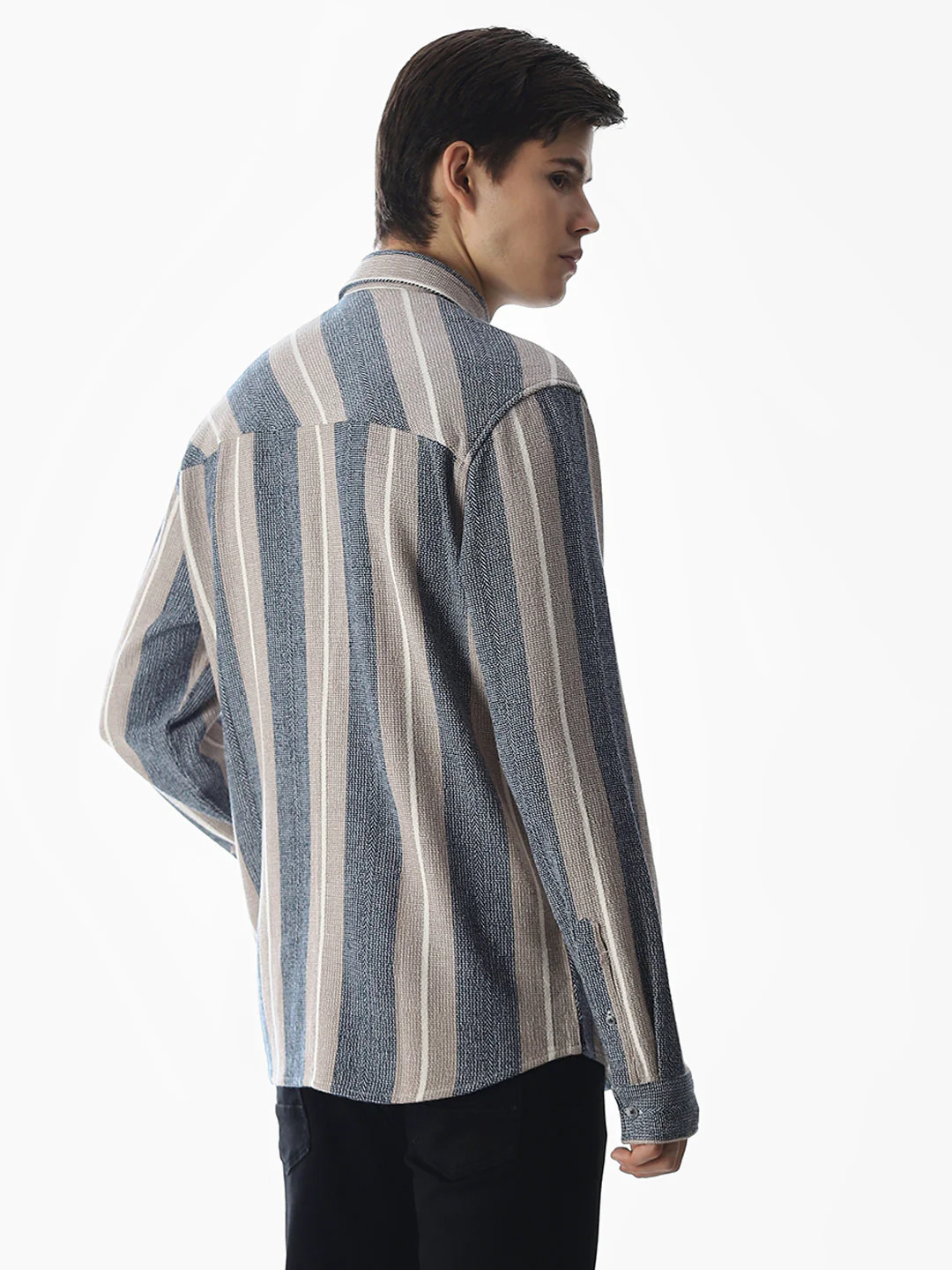 Cotton Striped Regular Fit Shirt - Image 4