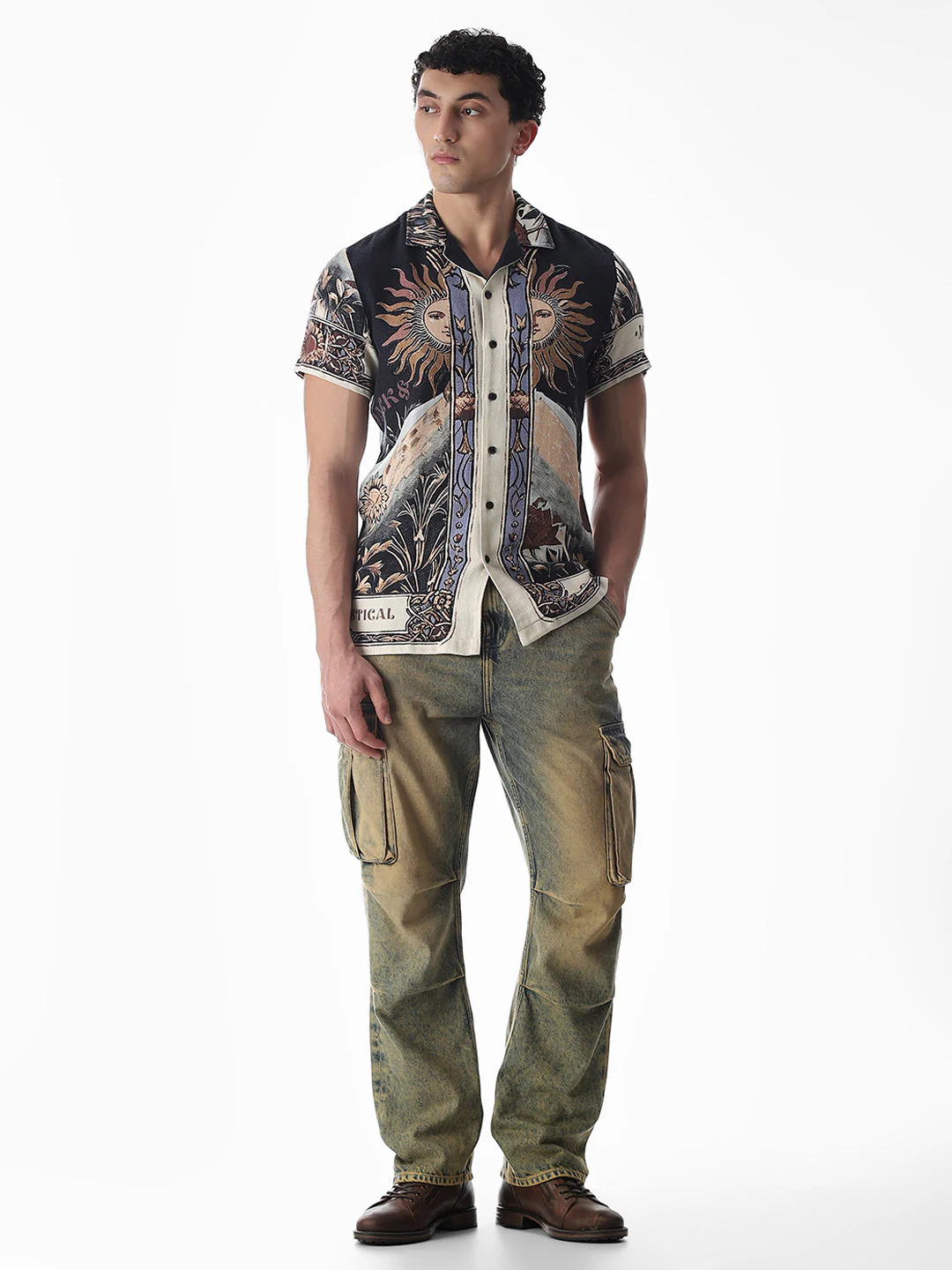 Black Printed Comfort Fit Shirt - Image 6