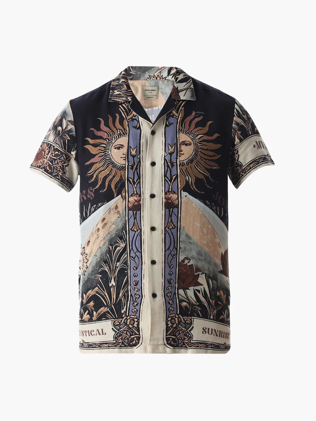 Black Printed Comfort Fit Shirt - Image 7