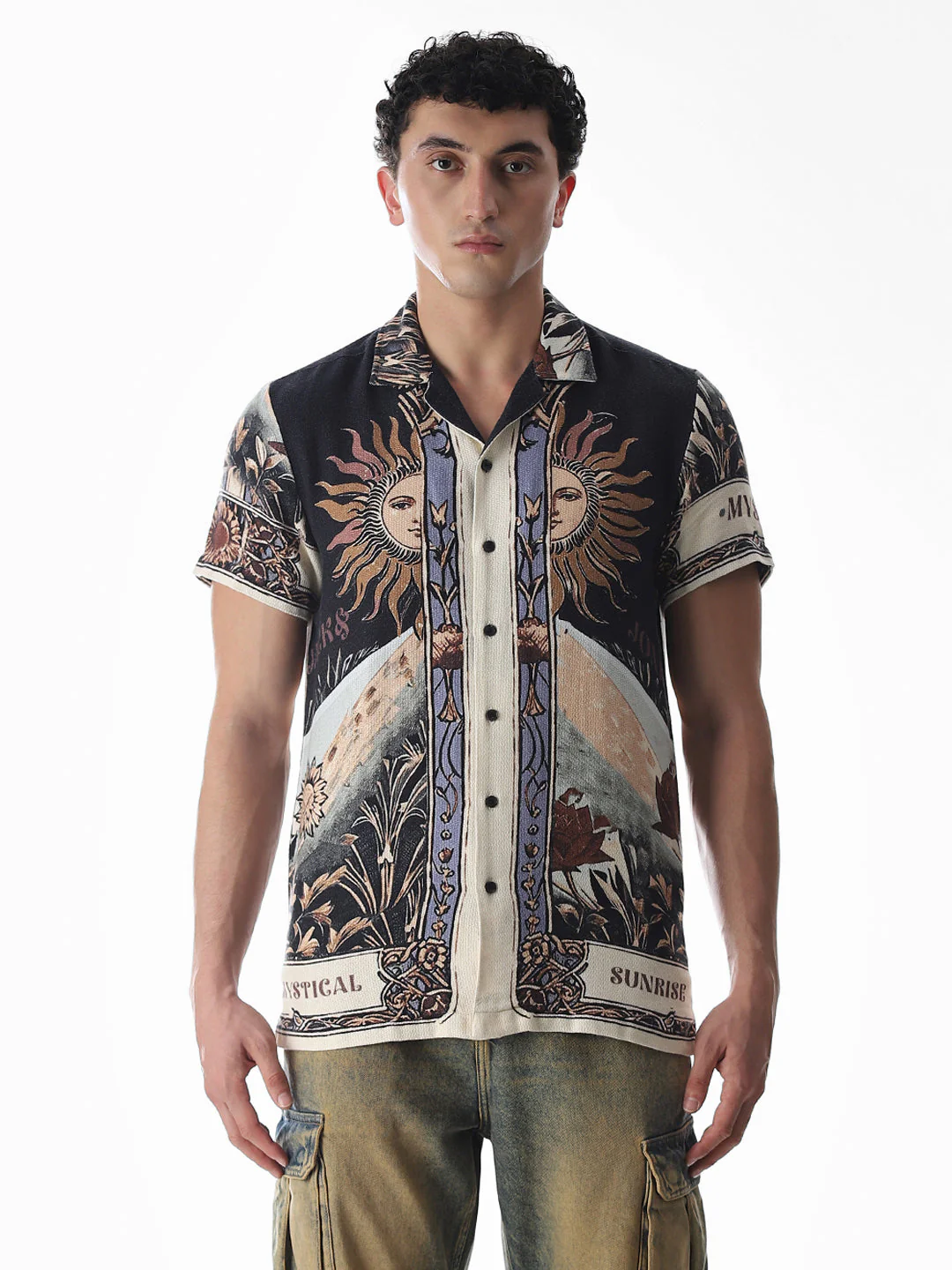 Black Printed Comfort Fit Shirt - Image 8