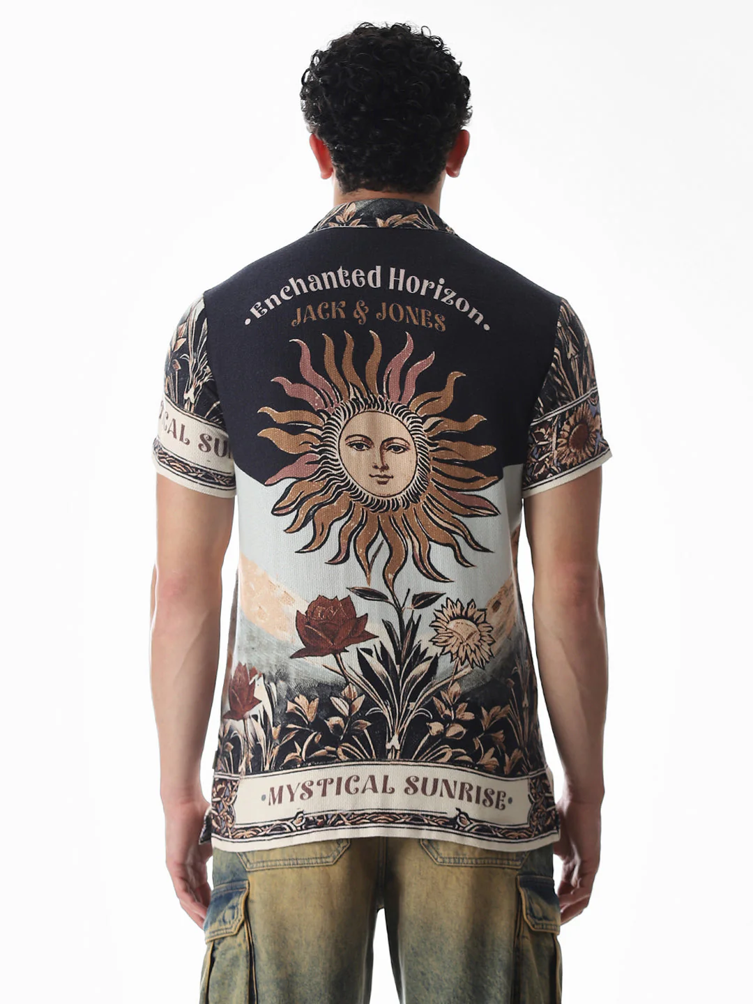 Black Printed Comfort Fit Shirt - Image 9