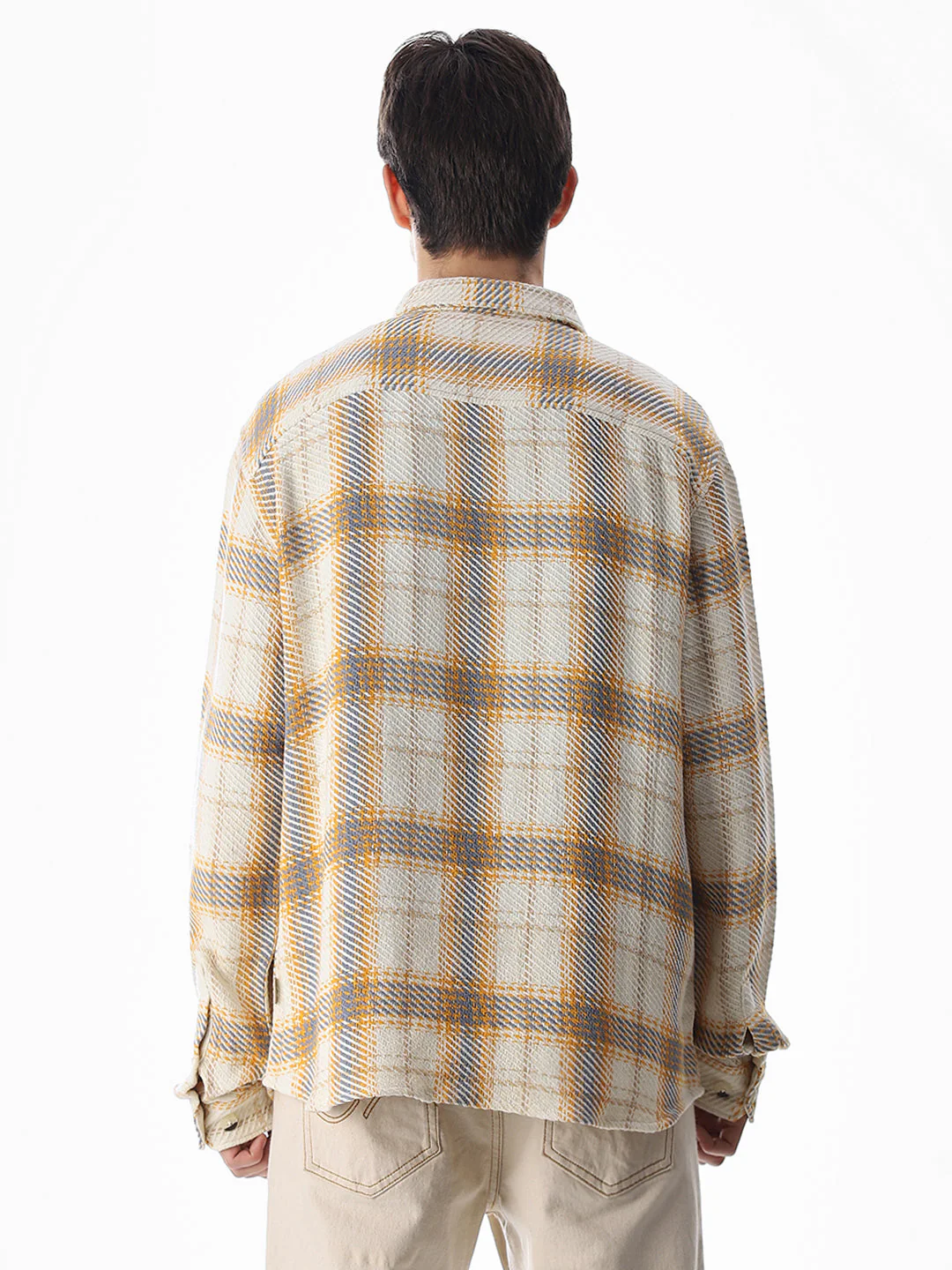 Yellow Check Cotton Overshirt - Image 9