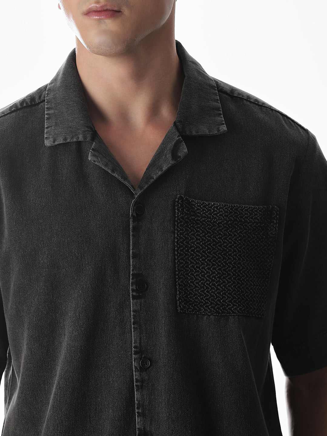 Dark Grey Oversized Cotton Shirt - Image 5