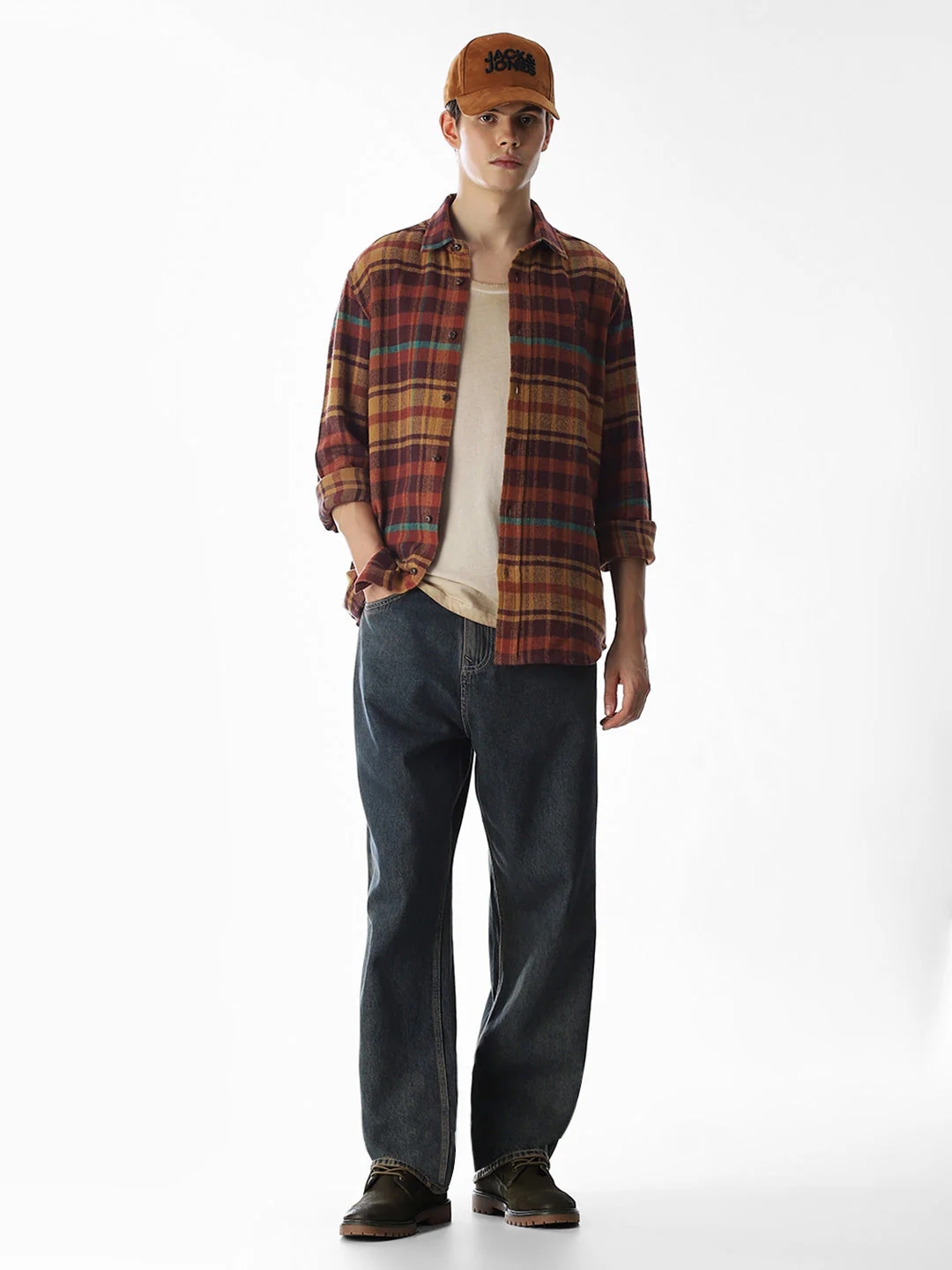 Red Check Cotton Shirt - Image 6