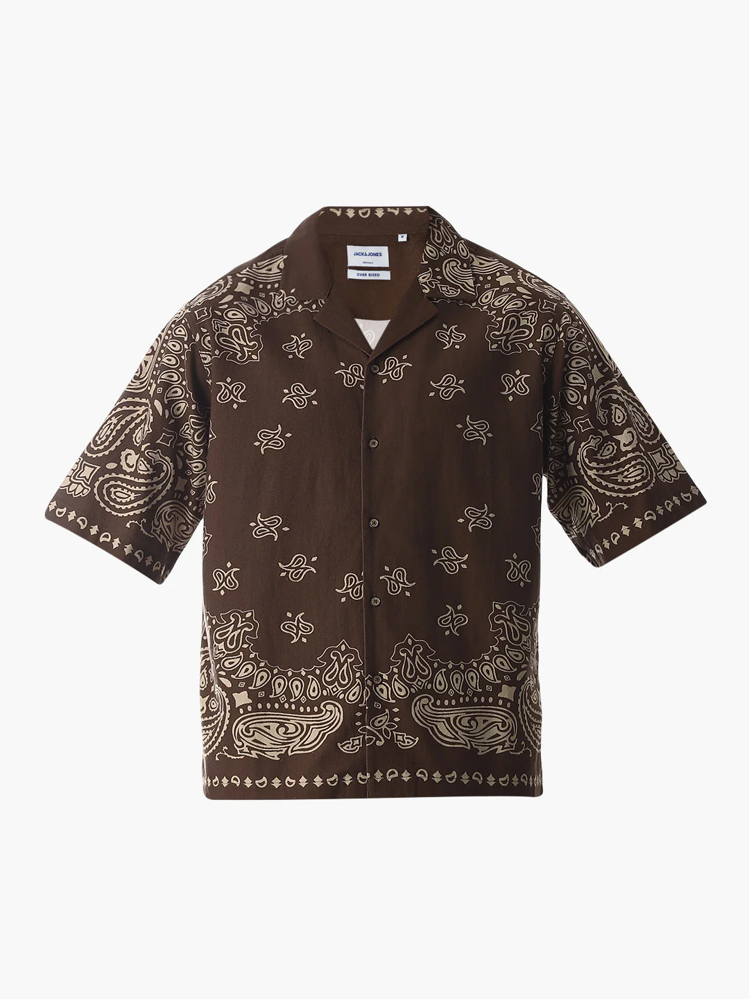 Brown Printed Oversized Shirt - Image 7