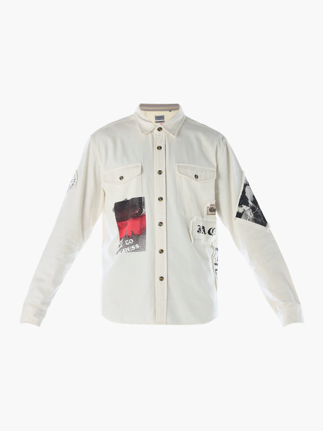 Placement Print Cotton Oversized Shirt - Image 8