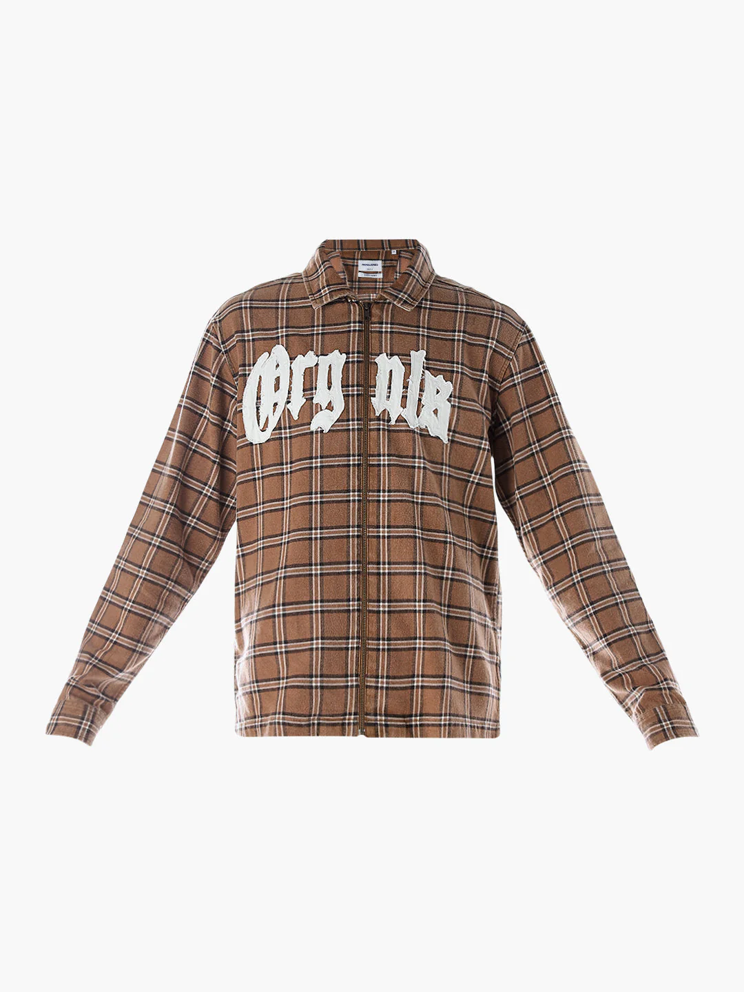 Typographic Print Check Oversized Shirt - Image 7