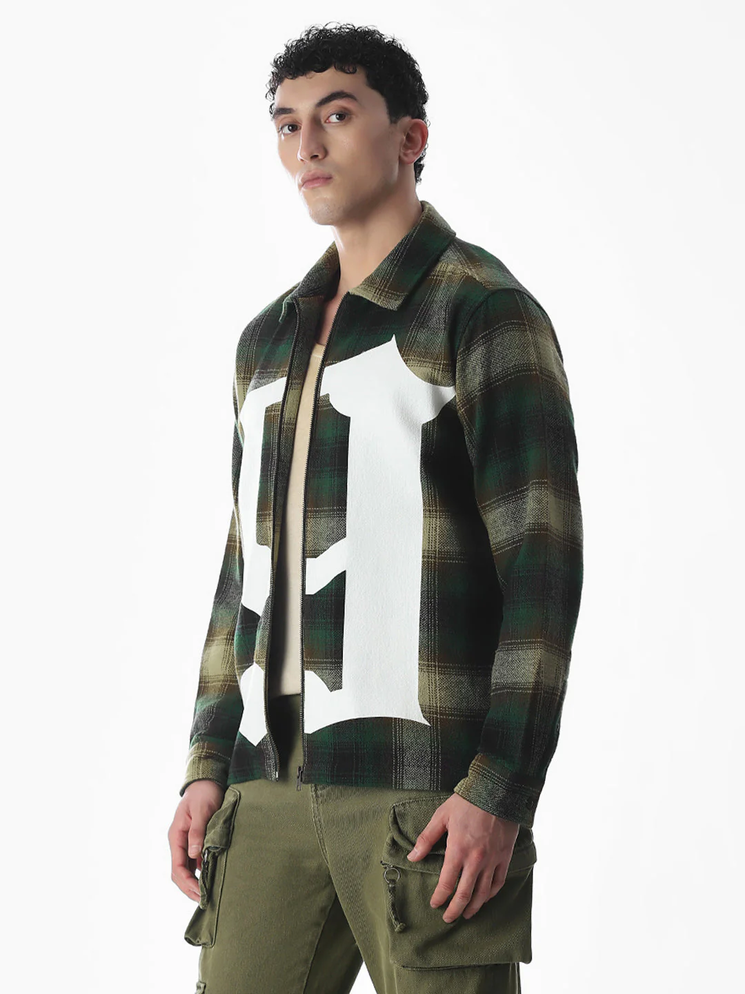 Zip-Up Check Overshirt - Image 3