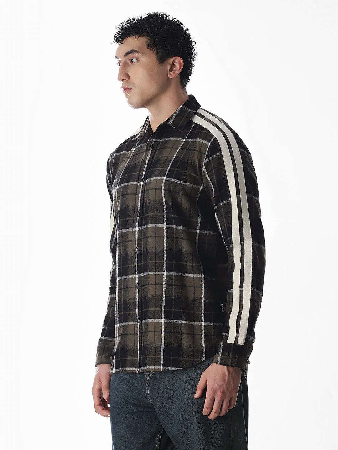 Tape Detail Cotton Check Shirt - Image 3