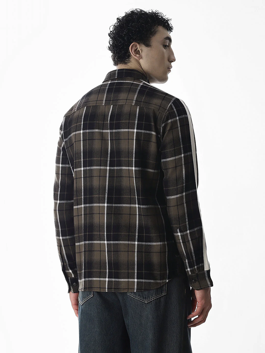 Tape Detail Cotton Check Shirt - Image 4