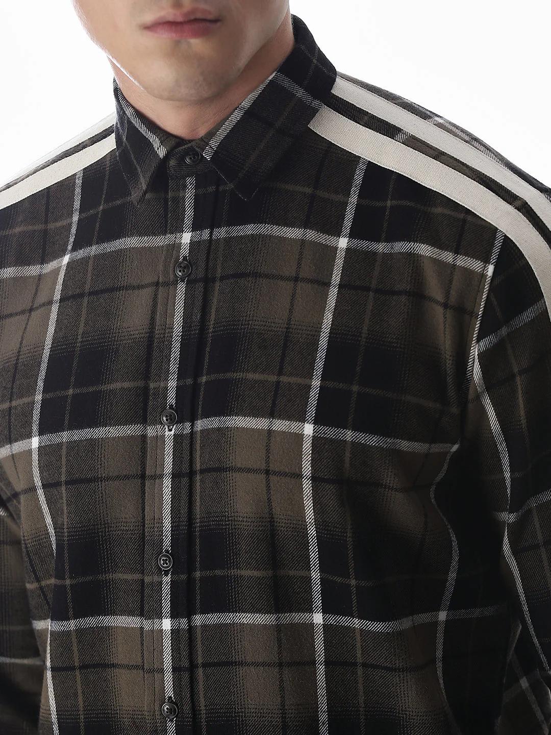 Tape Detail Cotton Check Shirt - Image 5