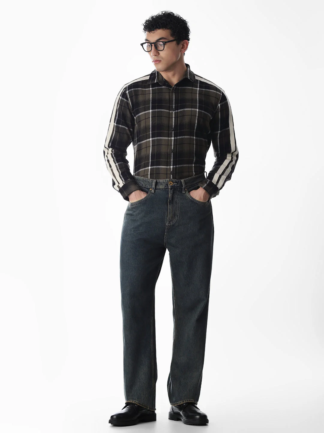 Tape Detail Cotton Check Shirt - Image 6