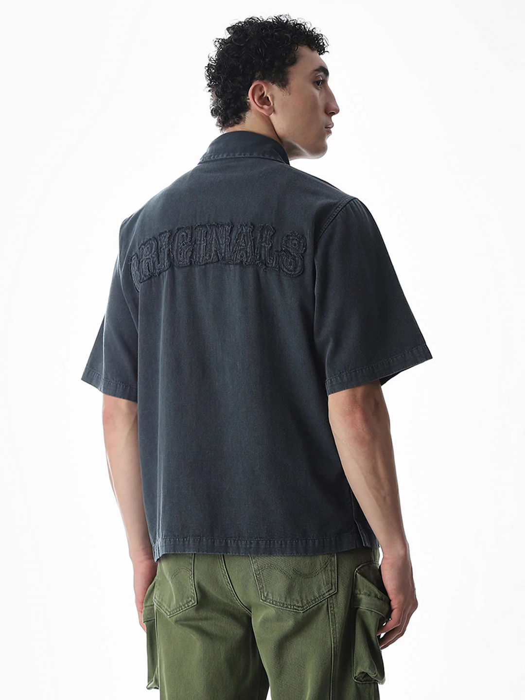 Embroidered Logo Zip-Up Shirt - Image 4