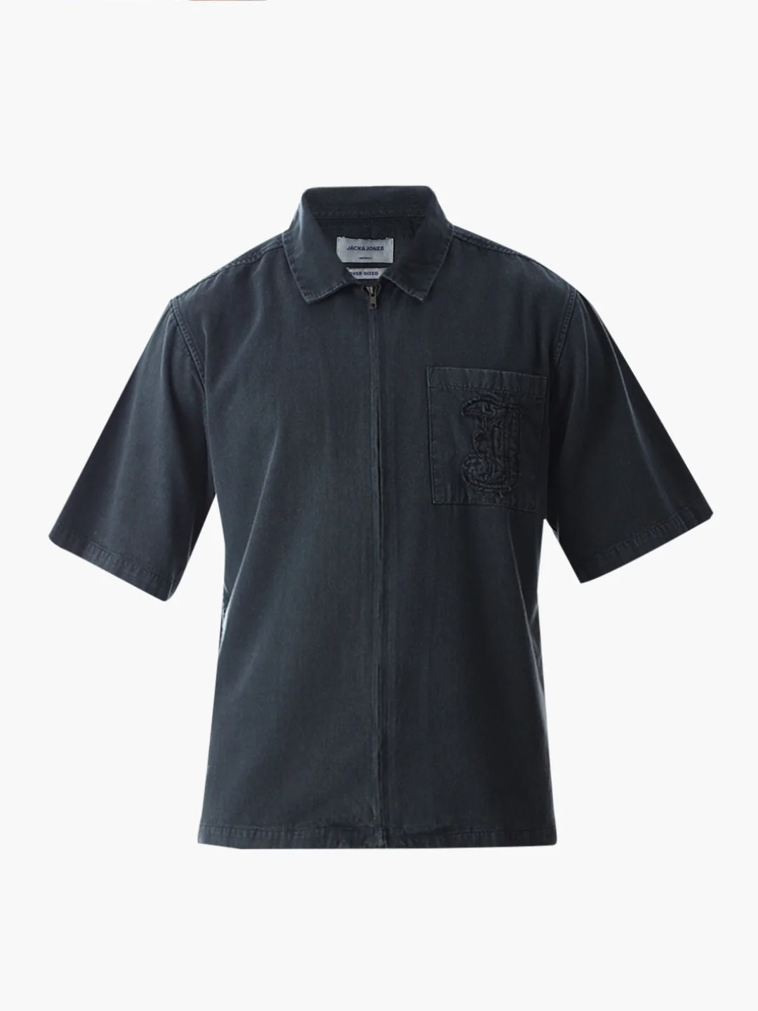 Embroidered Logo Zip-Up Shirt - Image 7