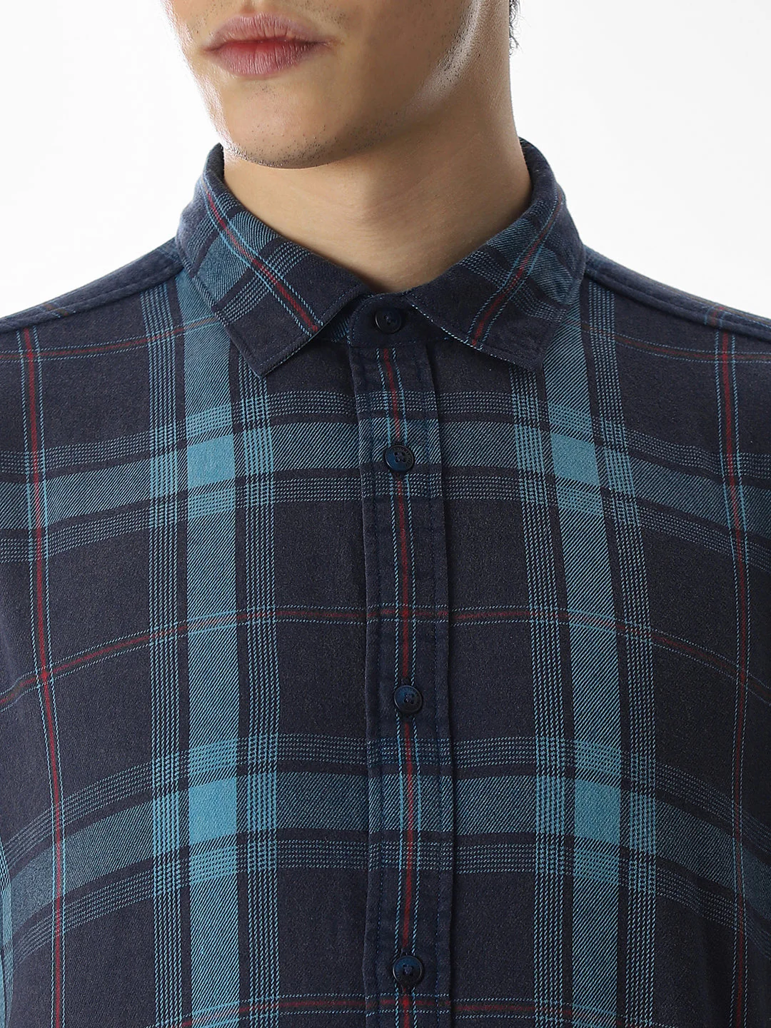 Red Check Cotton Shirt - Image 5
