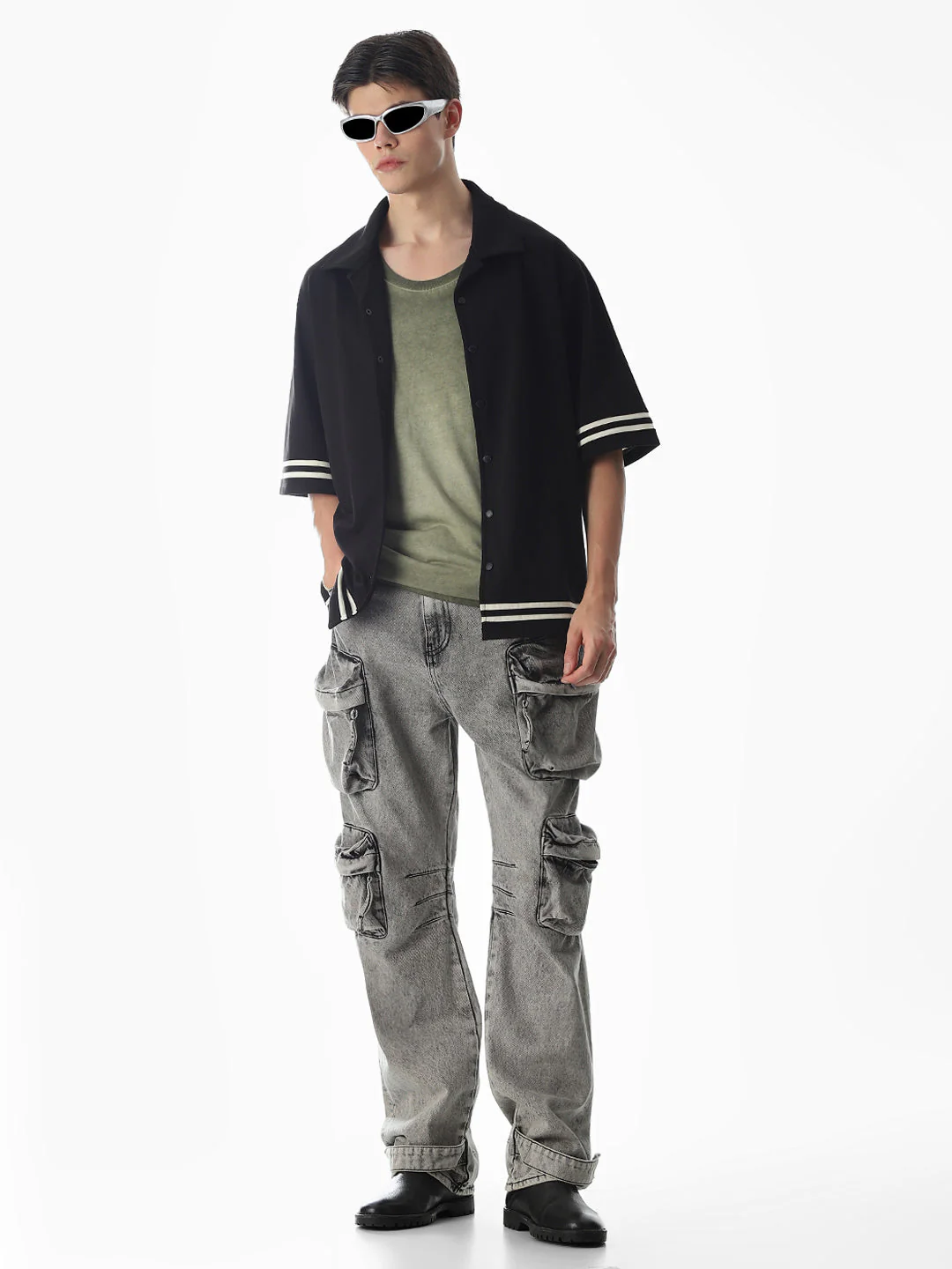 Black Knit Oversized Shirt - Image 6