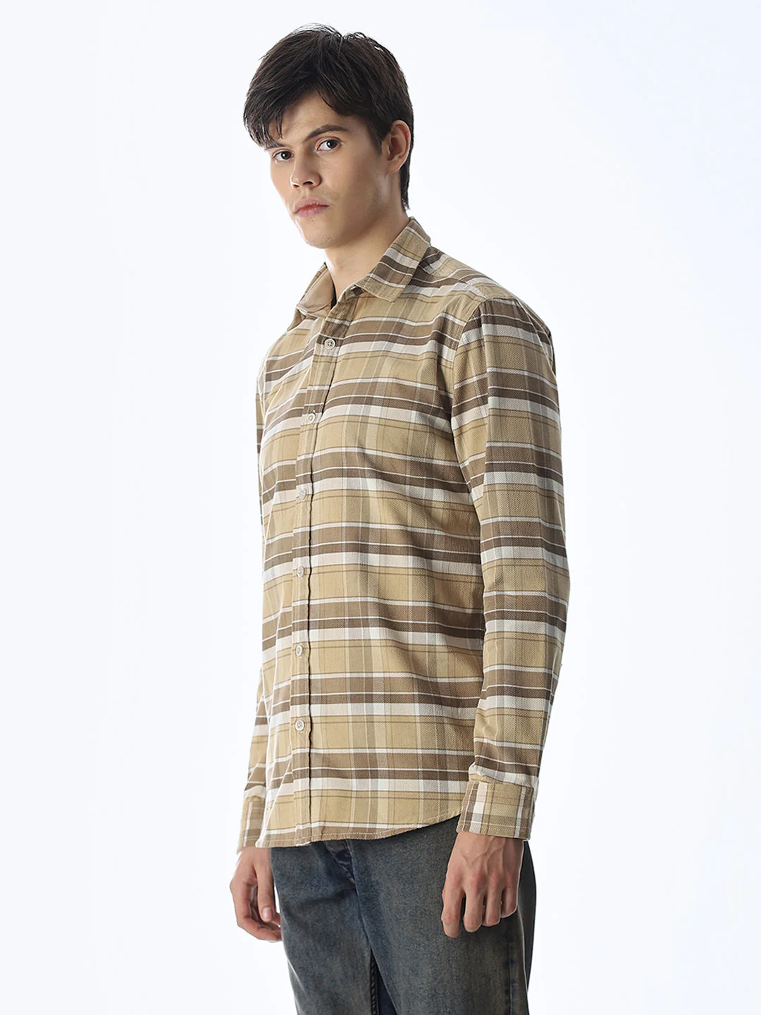 Check Slim Fit Cotton Shirt - Image 3