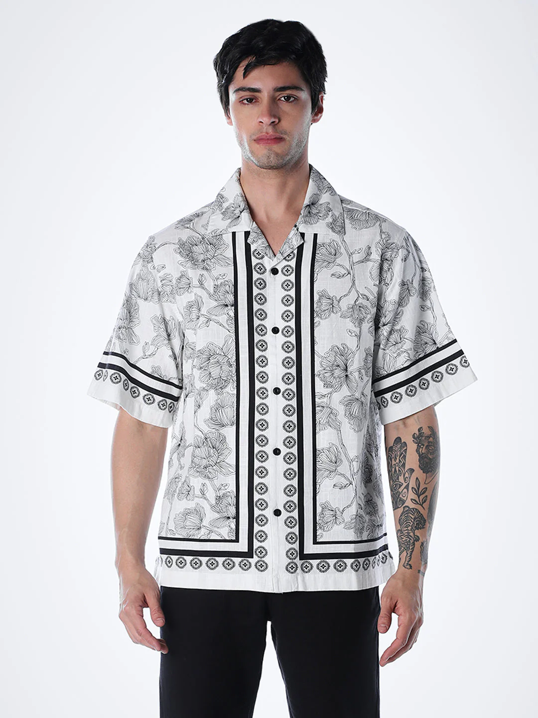Floral Cotton Oversized Shirt - Image 2