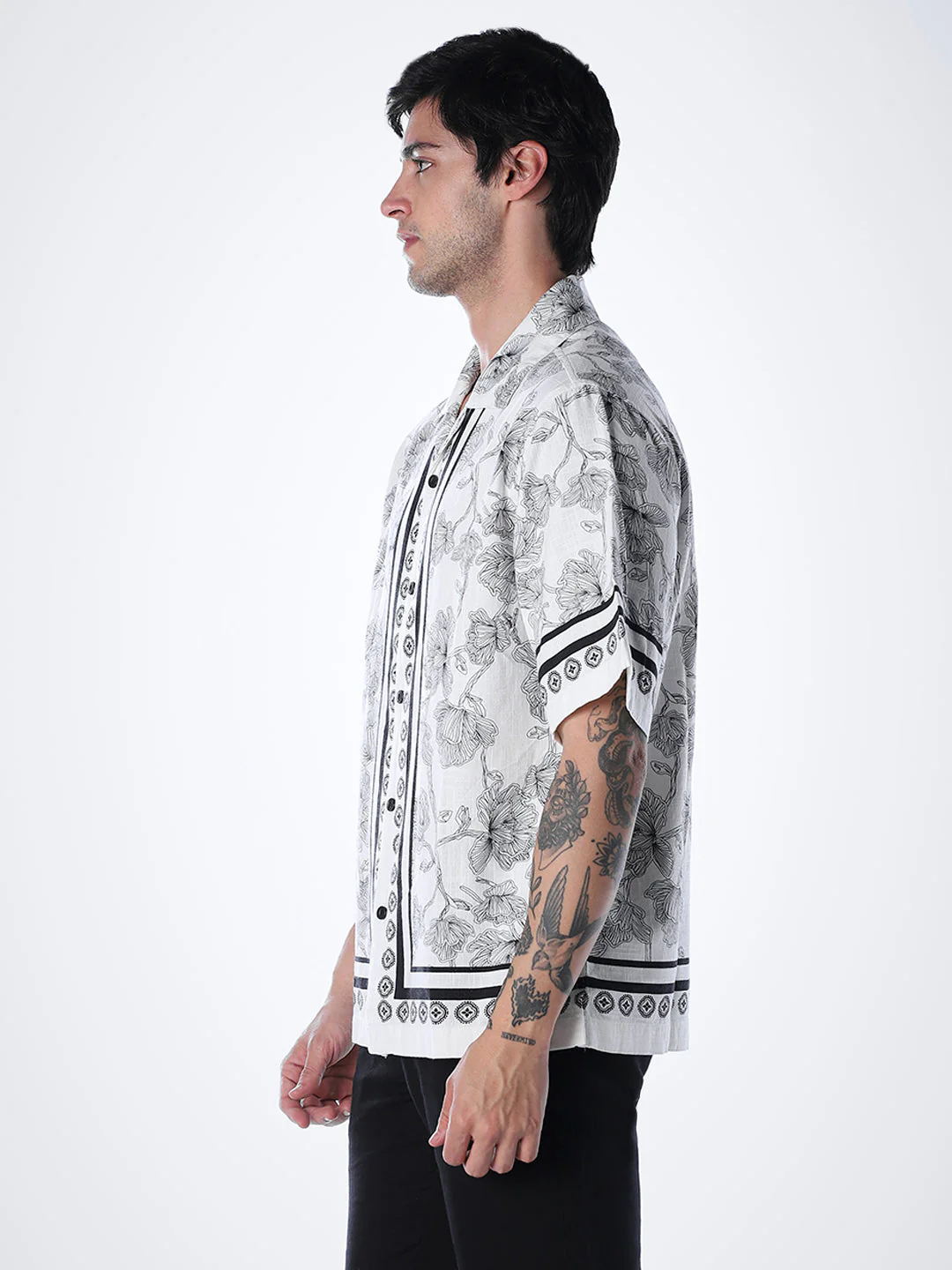 Floral Cotton Oversized Shirt - Image 3