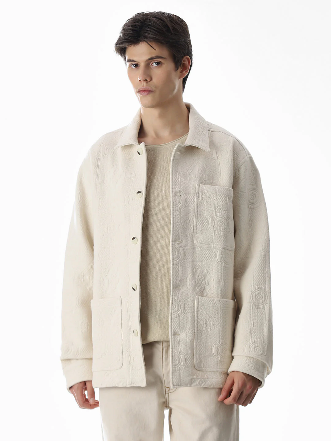 Off-White Cotton Front-open Overshirt - Image 2