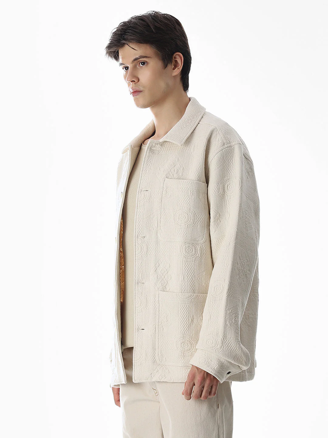 Off-White Cotton Front-open Overshirt - Image 3