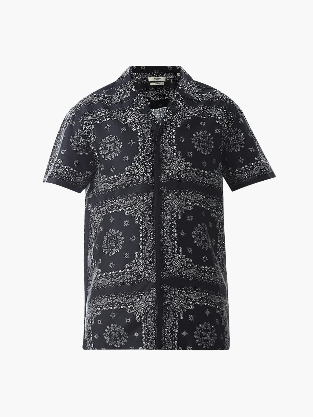 Black Bandana Print Cotton Shirt - Image 7