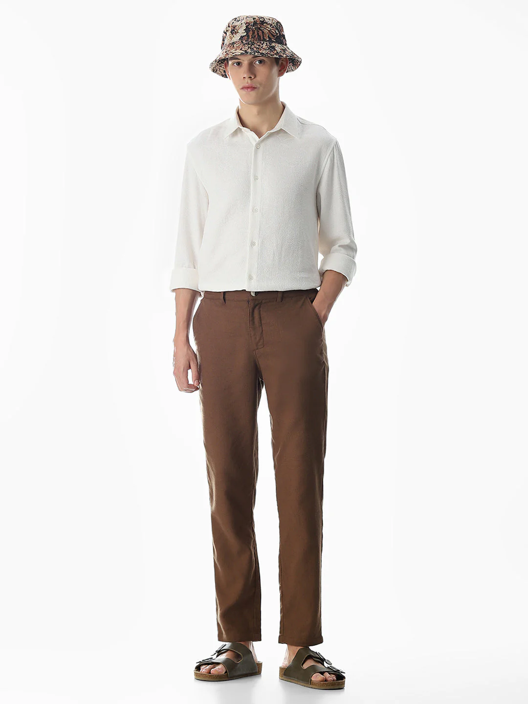 White Cotton Slim Fit Shirt - Image 6