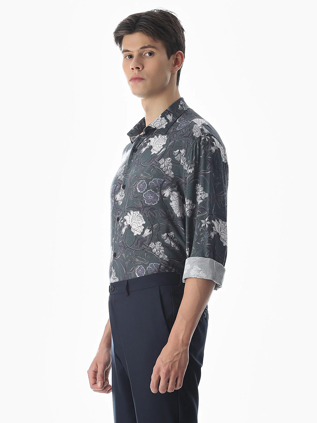 Green Printed Cotton Shirt - Image 3