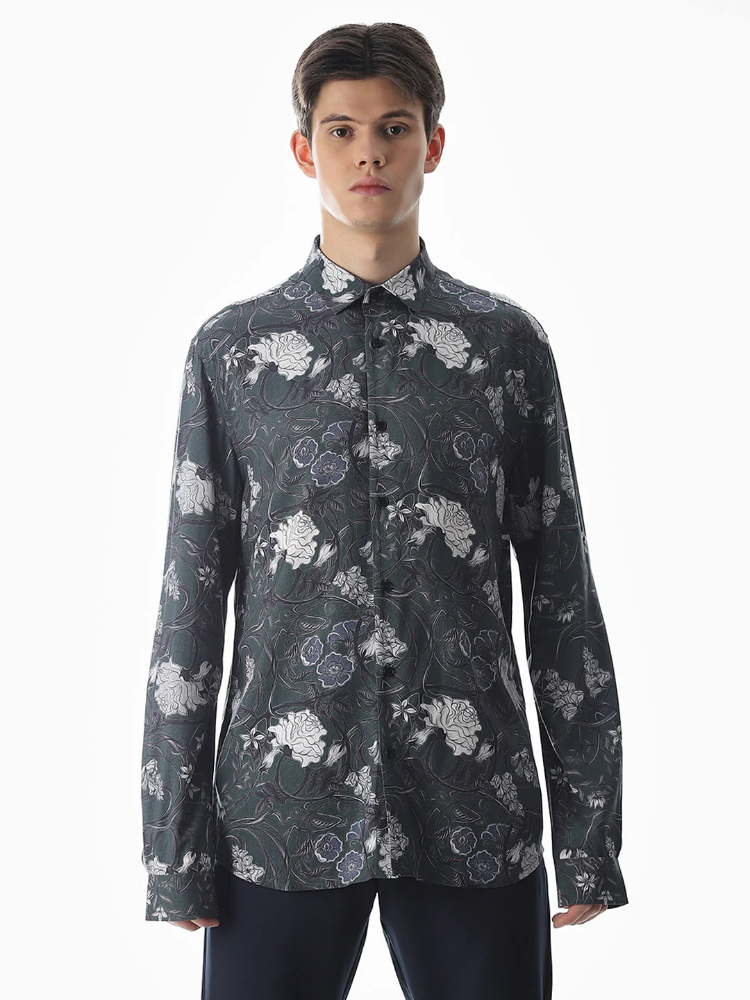 Green Printed Cotton Shirt - Image 8