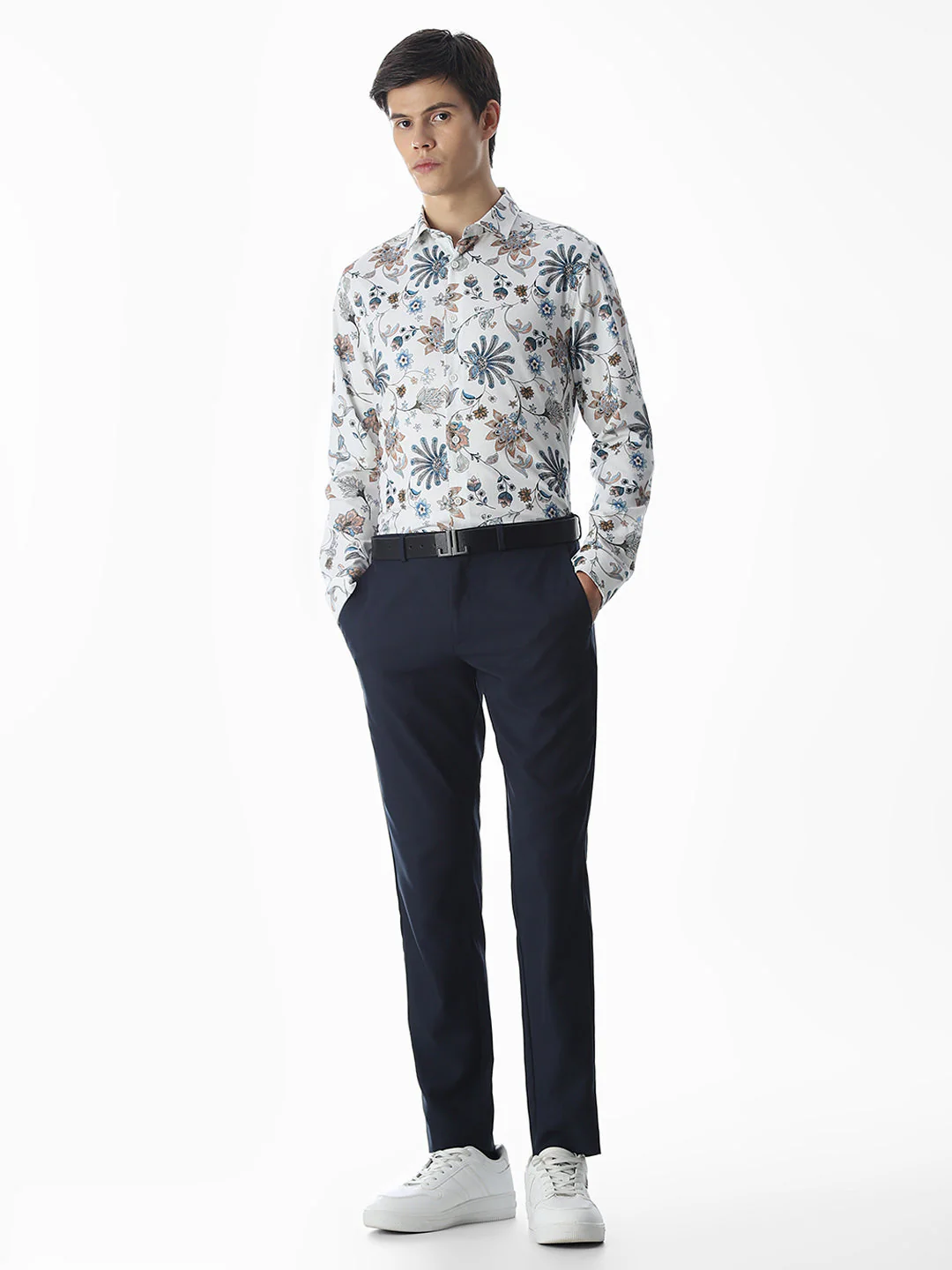 White Printed Cotton Shirt - Image 6