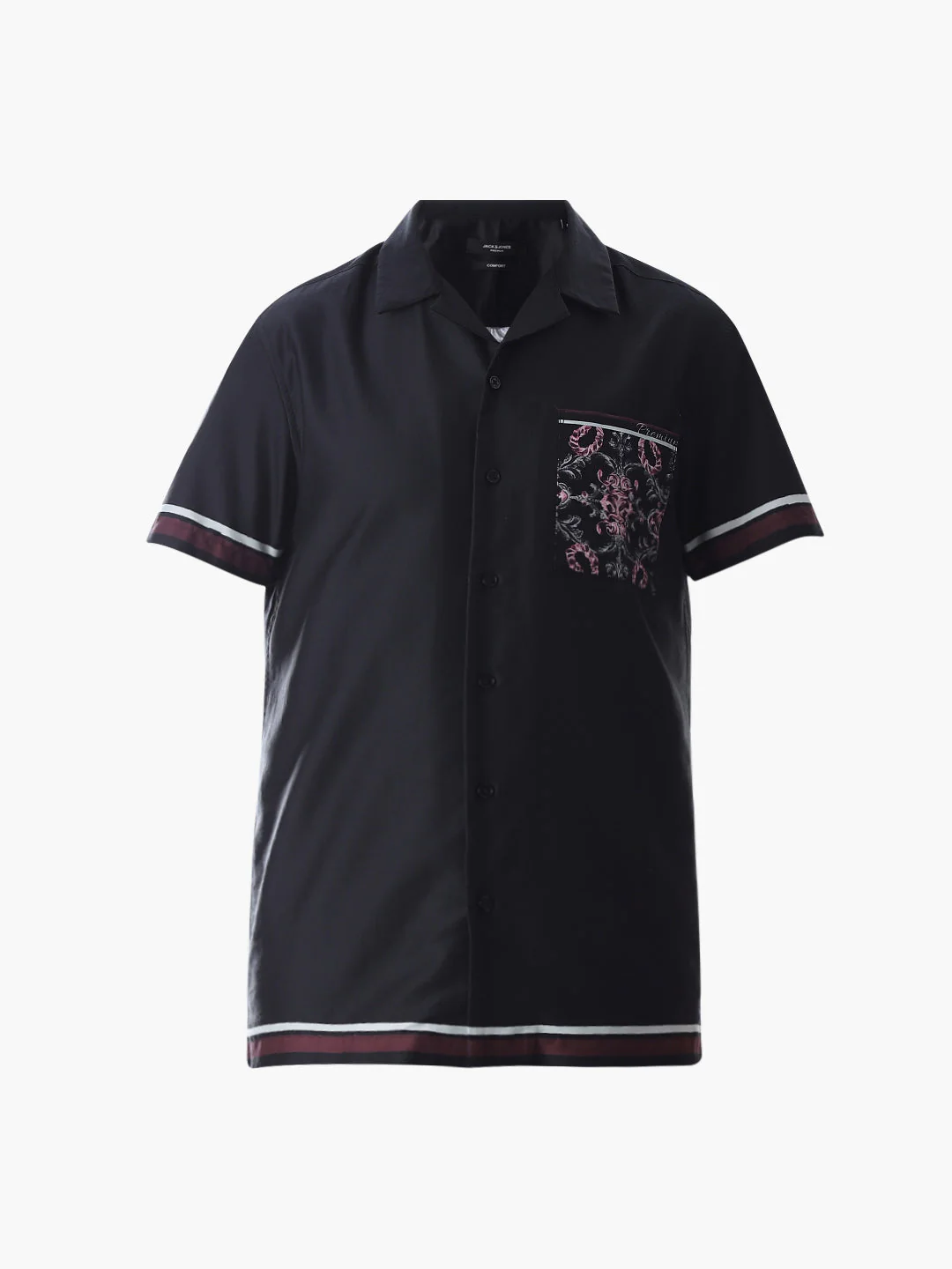 Black Resort Collar Comfort Fit Shirt - Image 7