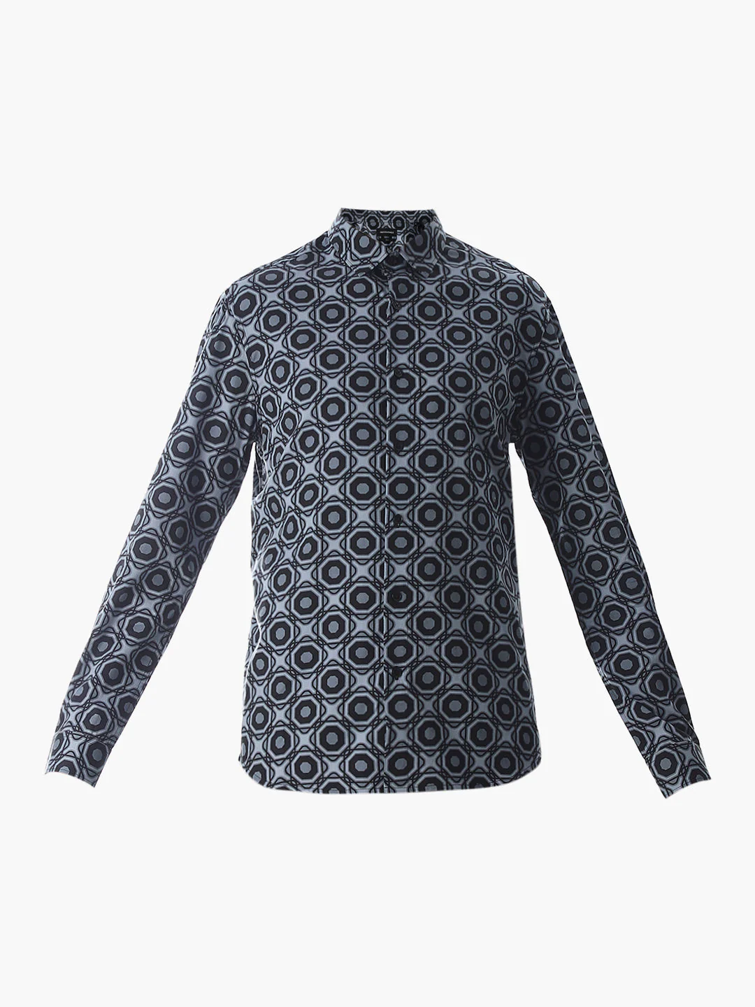 Grey Printed Cotton Shirt - Image 7