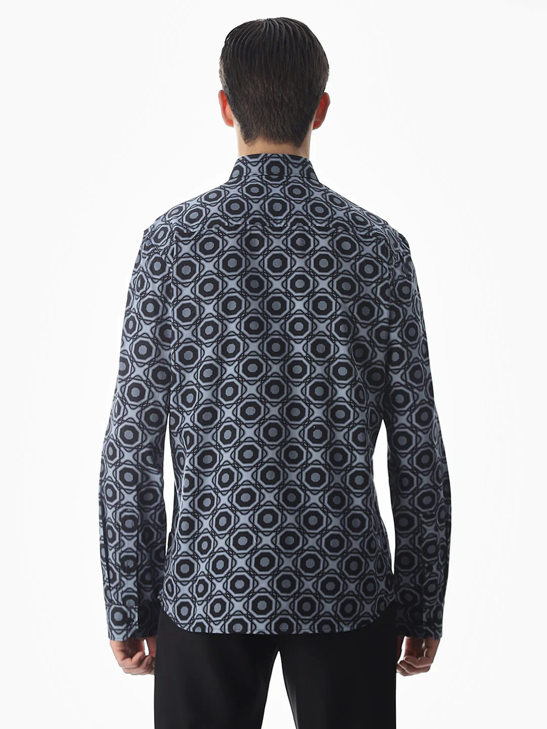 Grey Printed Cotton Shirt - Image 9