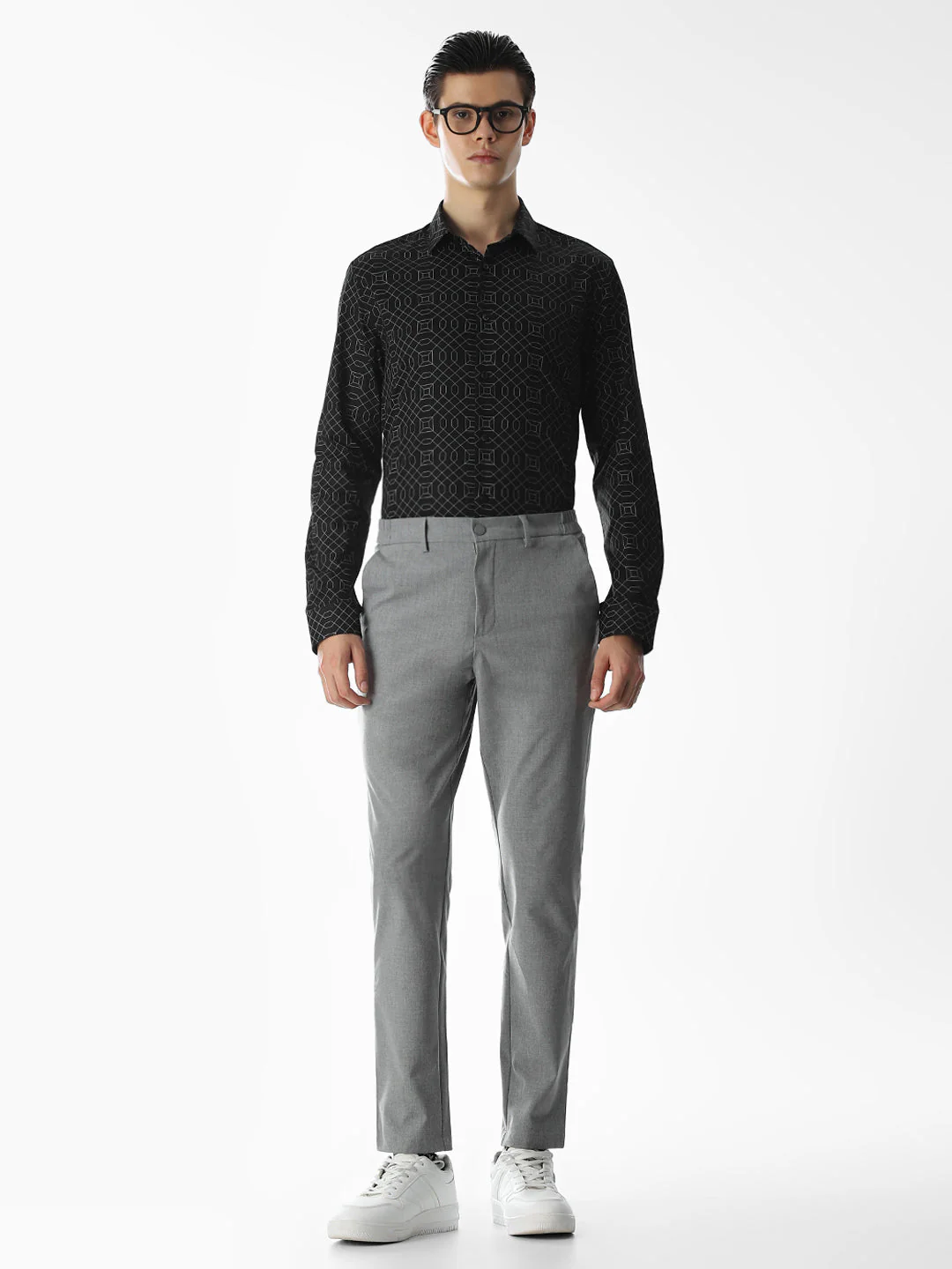 Black Printed Cotton Shirt - Image 6
