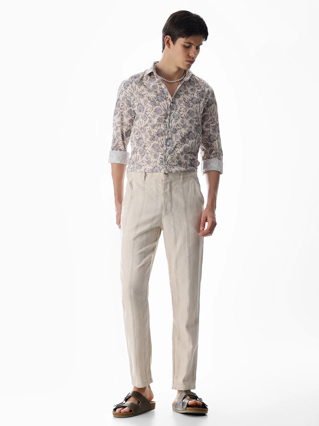 Beige Printed Cotton Shirt - Image 6