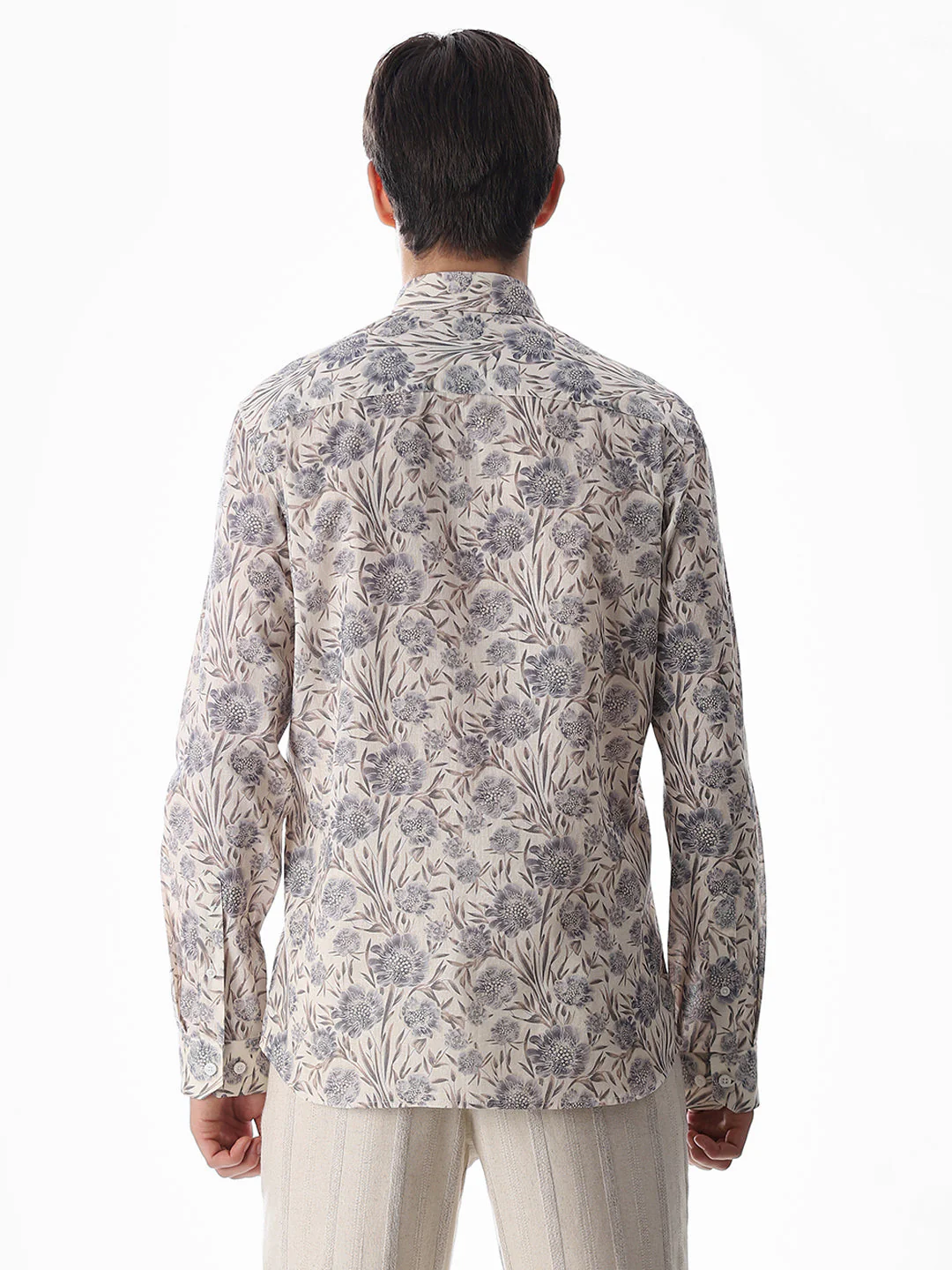 Beige Printed Cotton Shirt - Image 9