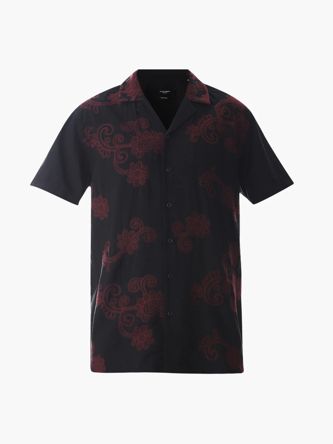 Black Embroidered Comfort Fit Shirt - Image 7