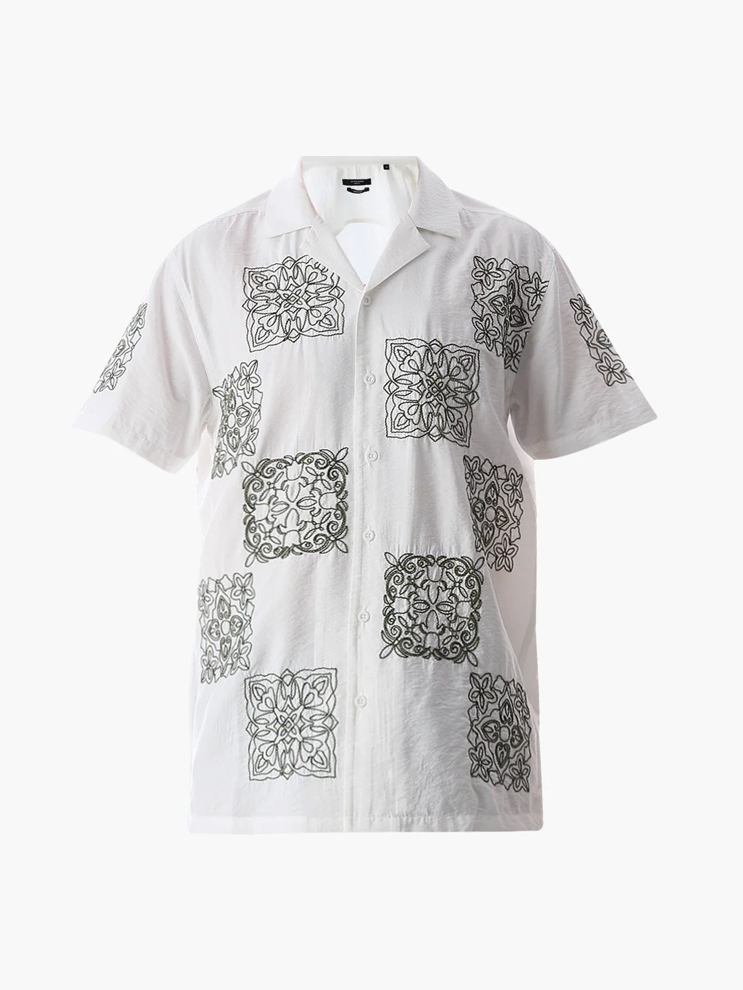 White Embroidered Comfort Fit Shirt - Image 7