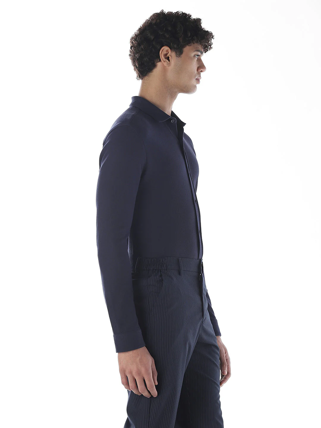 Slim Fit Knitted Cotton Shirt - Image 3