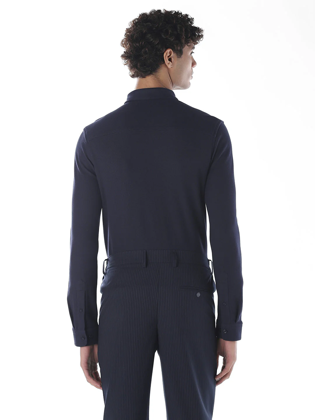 Slim Fit Knitted Cotton Shirt - Image 4