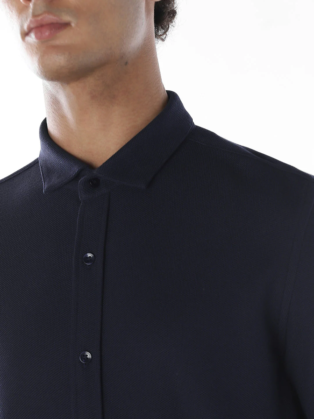 Slim Fit Knitted Cotton Shirt - Image 5