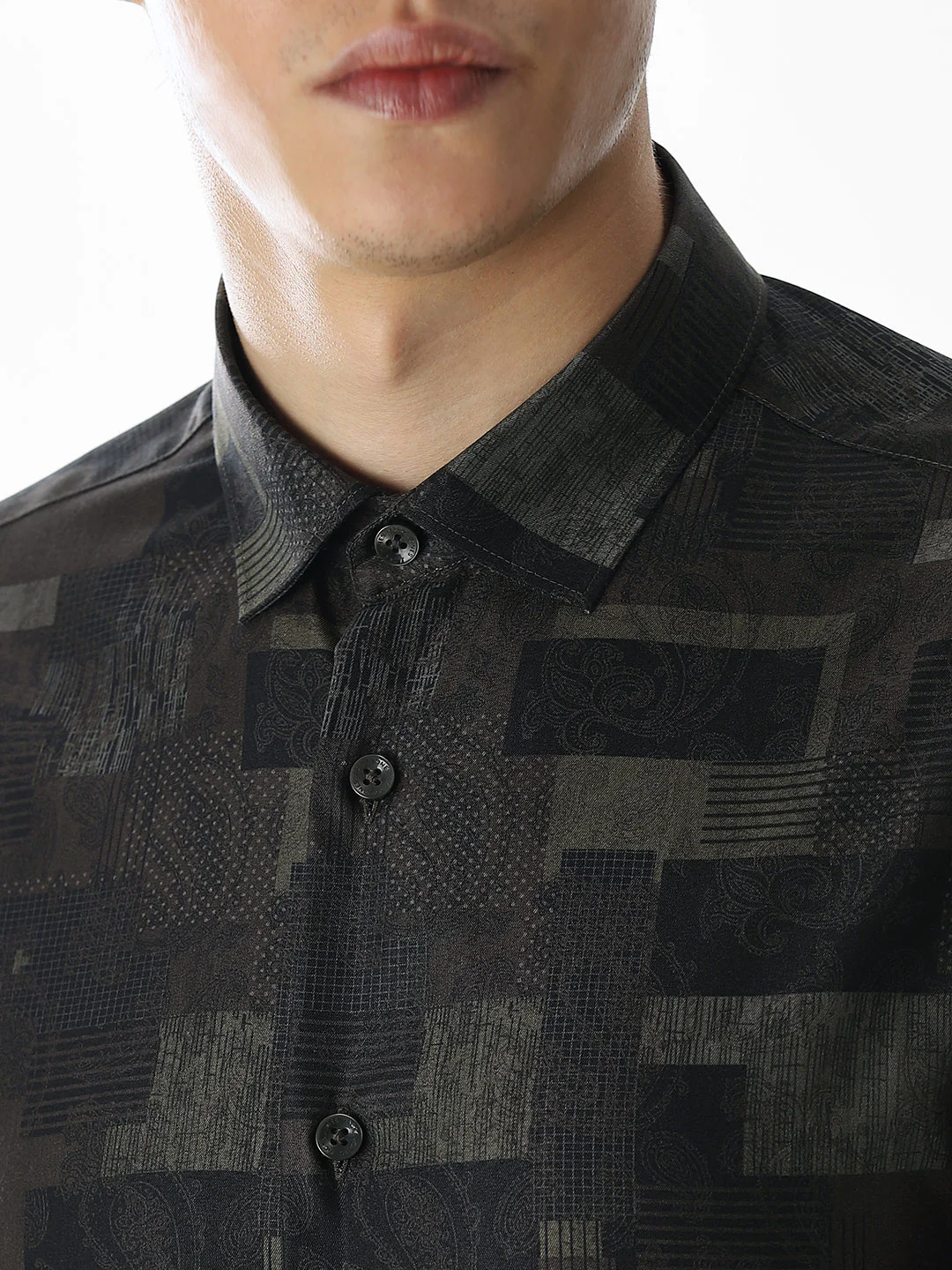 Dark Brown Printed Shirt - Image 5