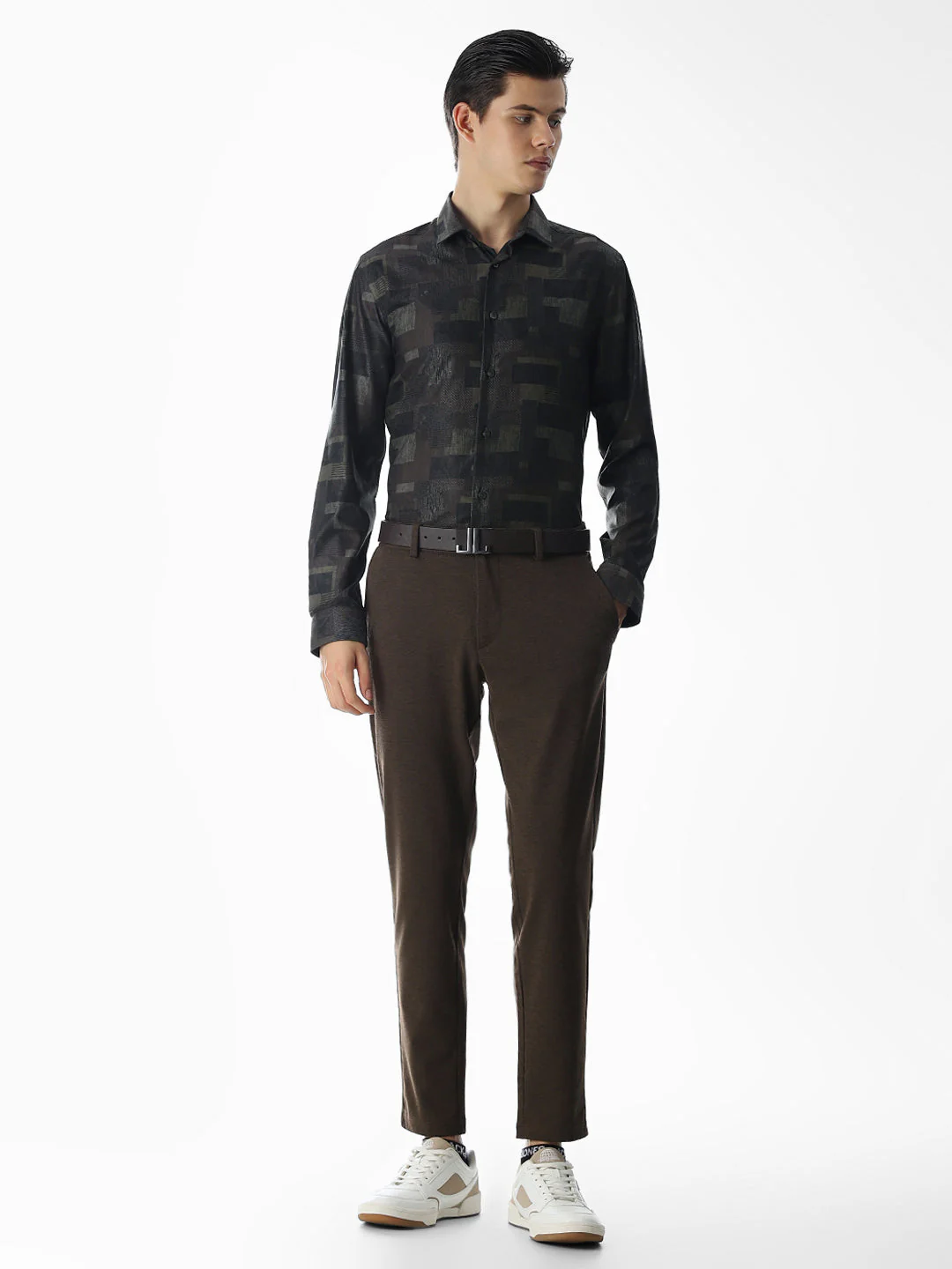 Dark Brown Printed Shirt - Image 6